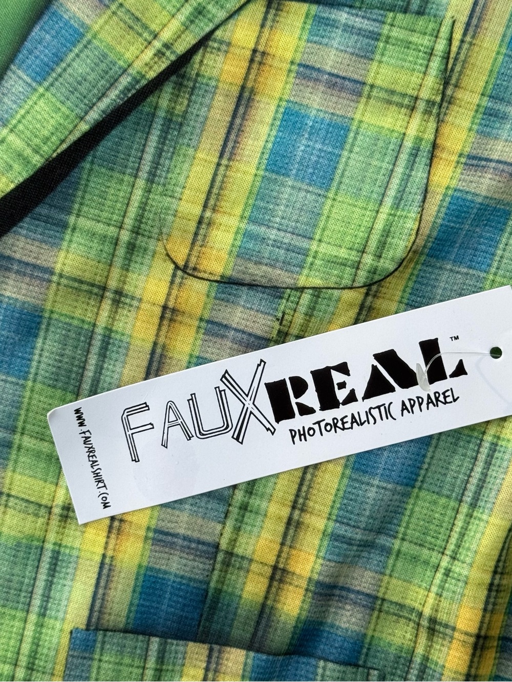 NEW Faux Real - FUNNY Plaid Suit Youth Costume Long Sleeve T-Shirt - Size Large - Picture 4 of 9